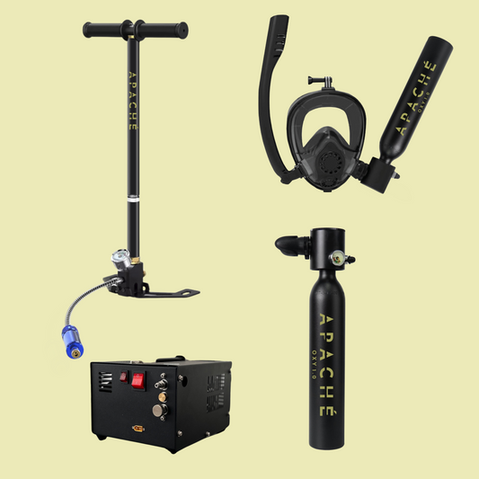 Apaché Oxy + Hand Pump+ Air Compressor+ Apaché Sub-Mask (Ultimate Pack)